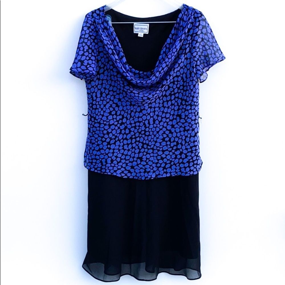 Vintage Karin Stevens Lavender/Blue Sheer Dress